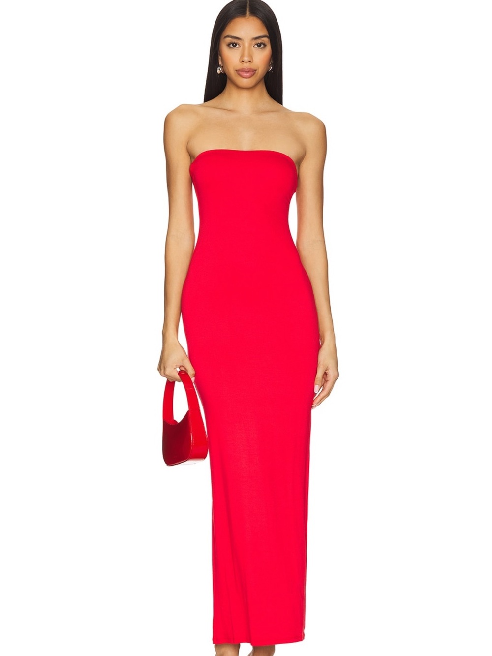 AFRM Strapless Red Maxi Dress